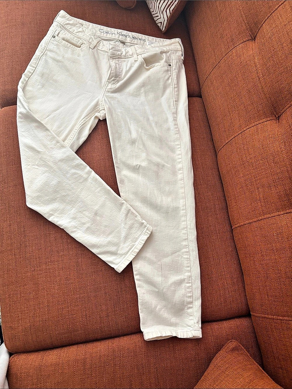 Calvin Klein Jeans Straight Leg Jeans in White Size 8 Like New